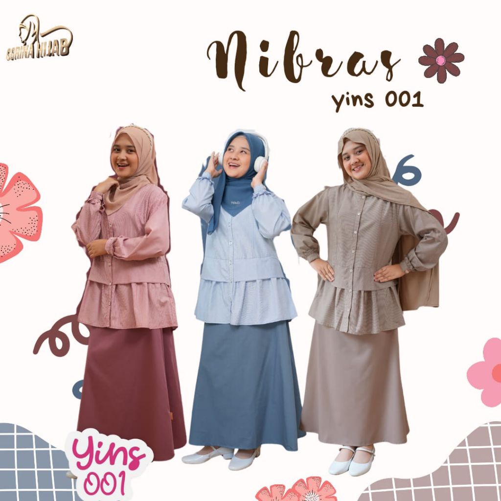 Nibras Yins 001/ Blouse-Rok Nibras Yins 001/ Nibras 2026/ Atasan Bawahan Nibras