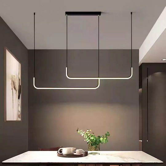 Lampu Gantung LED Nordic Minimalis 120CM 150CM 180CM 3 Warna Cahaya Untuk Meja Makan Dan Bar