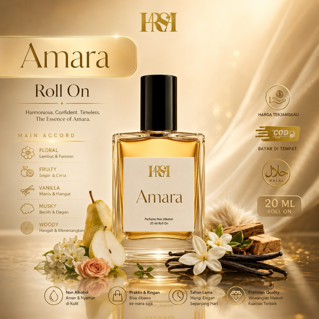 [ BISA COD ] Harsa Official - Amara | Parfume Wanita Terlaris | Parfume Non Alkohol Travel Size | Pa