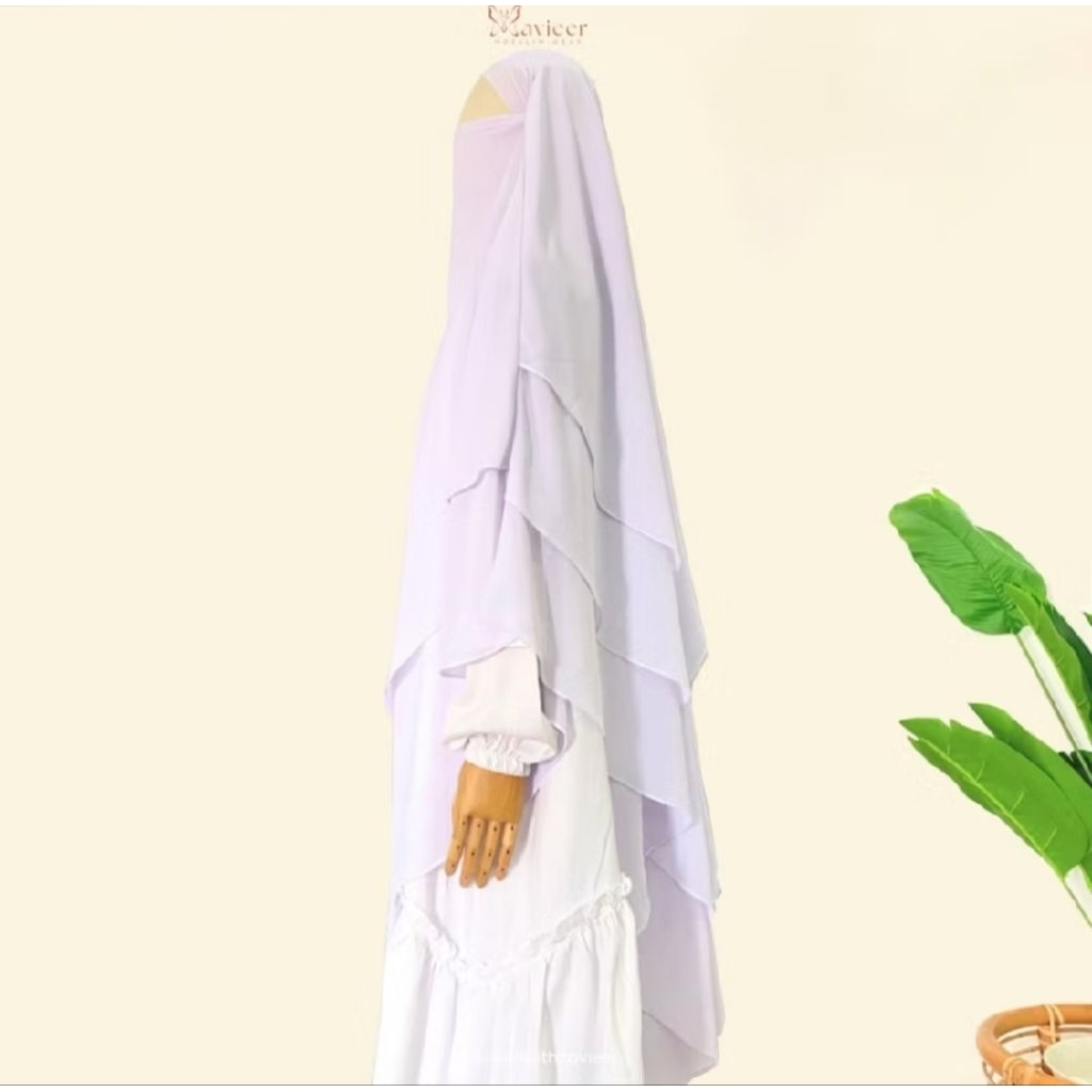 Xavieer French Khimar Warna Putih Bersih