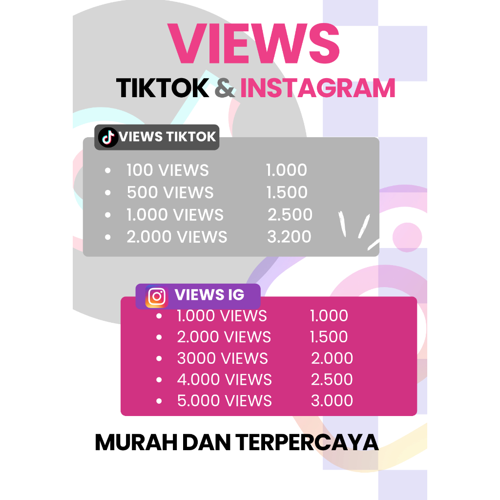 TERMURAH VIEWS TIKTOK & INSTAGRAM