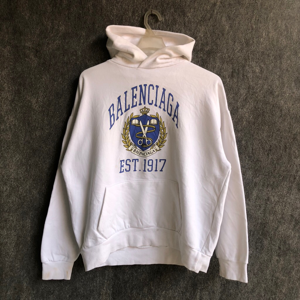 Hoodie Balenciaga putih Original second preloved BIG SIZE