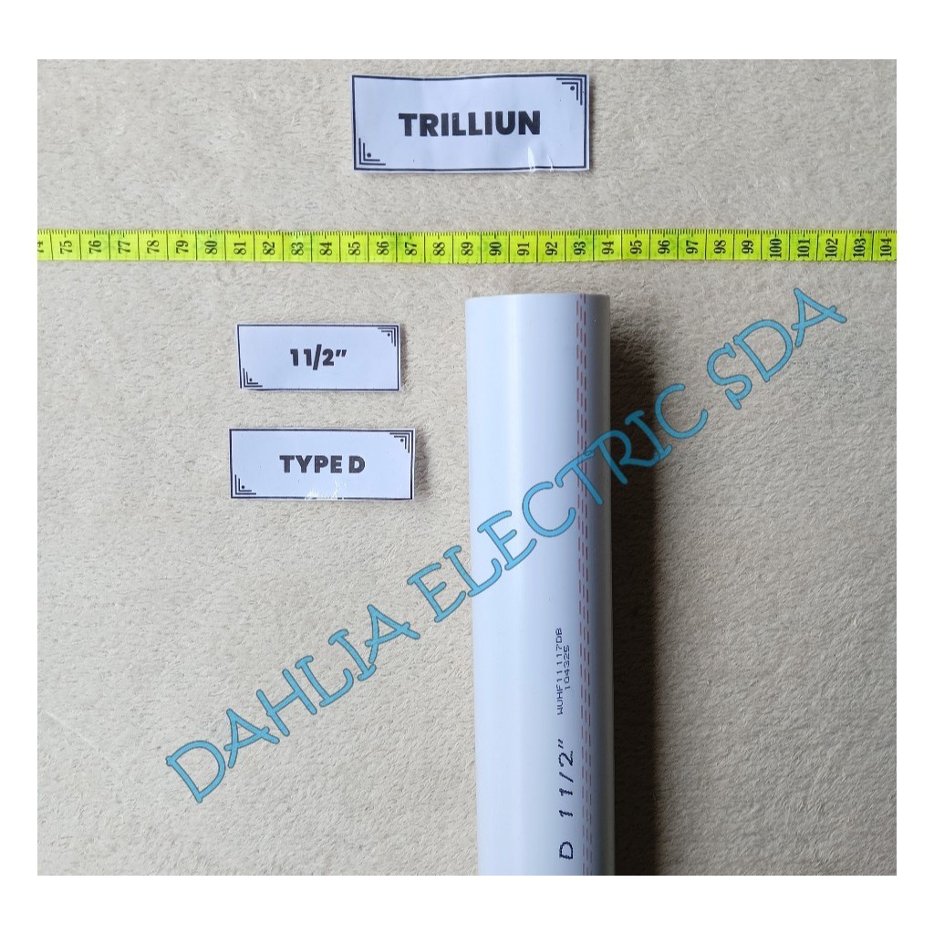 PIPA PVC SETENGAH LINGKARAN 1 1/2 INCH PUTIH TRILLIUN