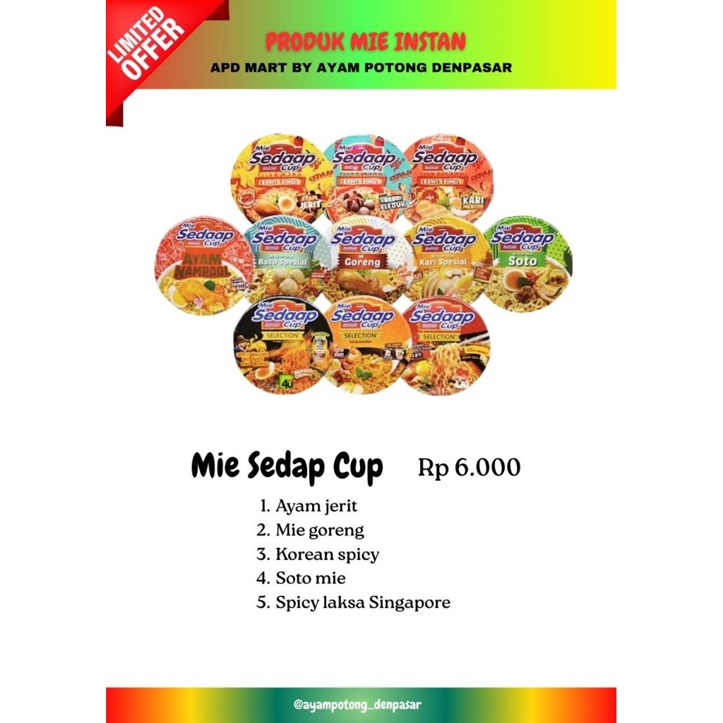 PROMO POP MIE SEDAP CUP MIX