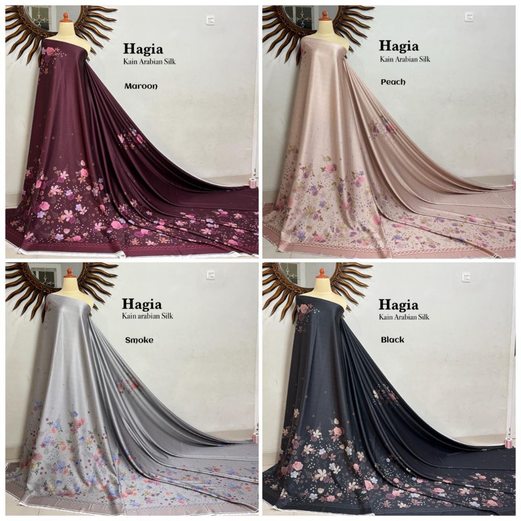 bahan kain Arabian Silk Premium motif Hagia/kain Arabian Silk