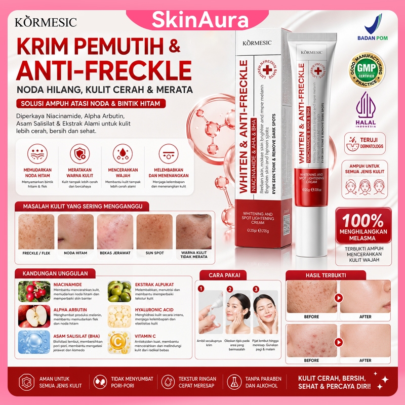 20g Cream Retinol BPOM Asli - Paket Cream Siang Malam Original Penghilang Flek Hitam Membandel & Bek