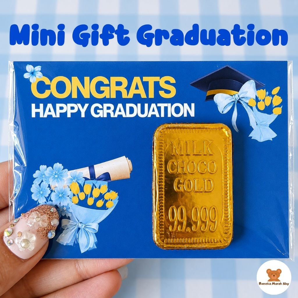 MINI GIFT HAMPERS WISUDA/HAMPERS GRADUATION MINI GIFT COKLAT GOLD BATANGAN