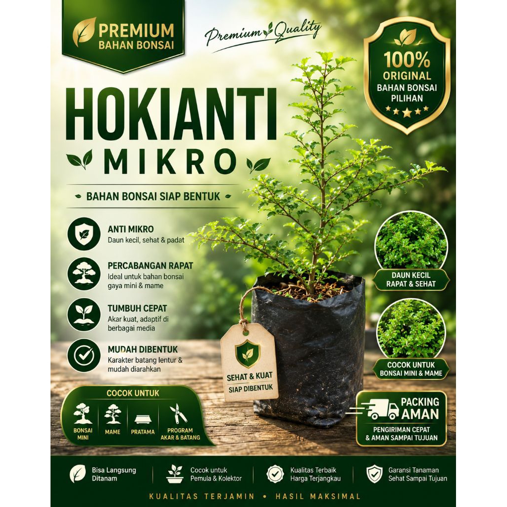 Bahan Bonsai Tanaman Hias Hokiantea micro atau Hokiantea Mikro