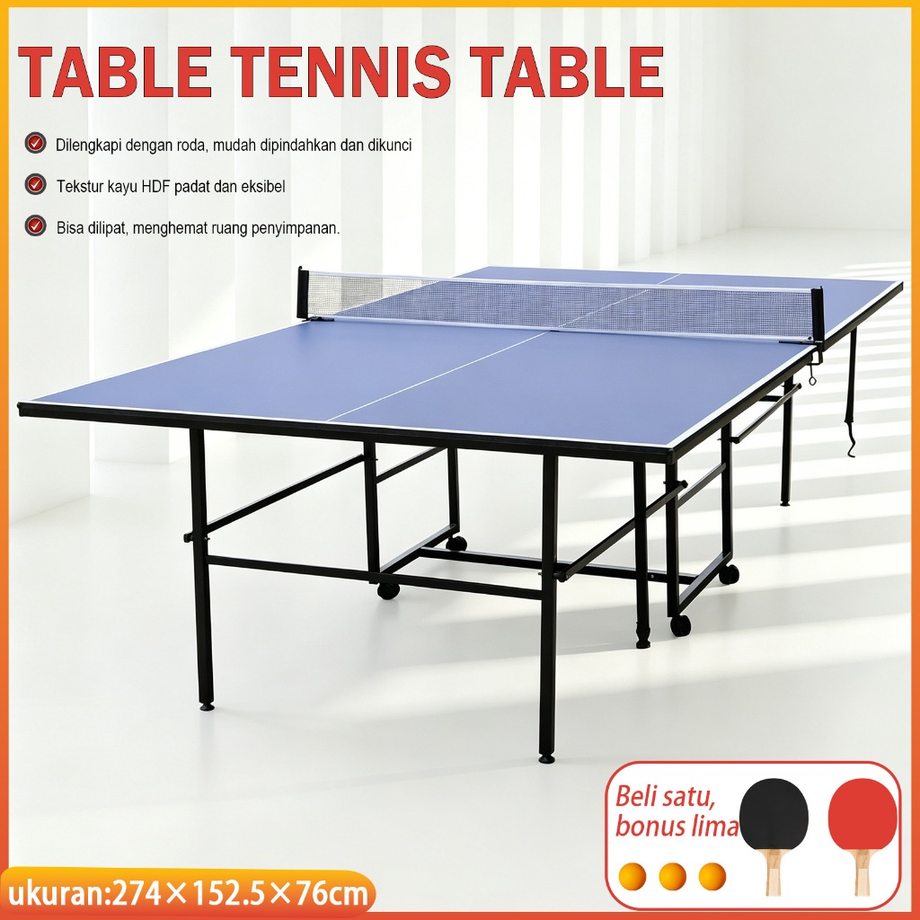 Meja Tennis Adjustable Portable Lipat Tenis Pingpong Table Indoor Outdoor