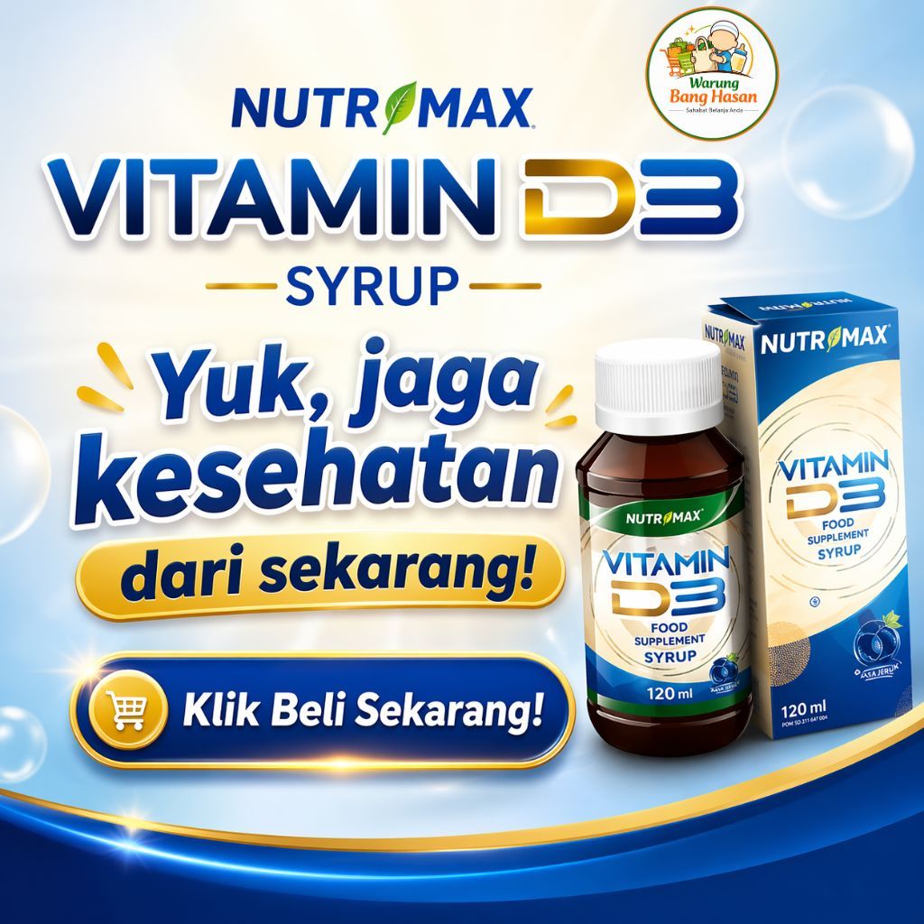 Nutrimax Vitamin D3 Syrup 120ml Suplemen Vitamin D Anak & Keluarga