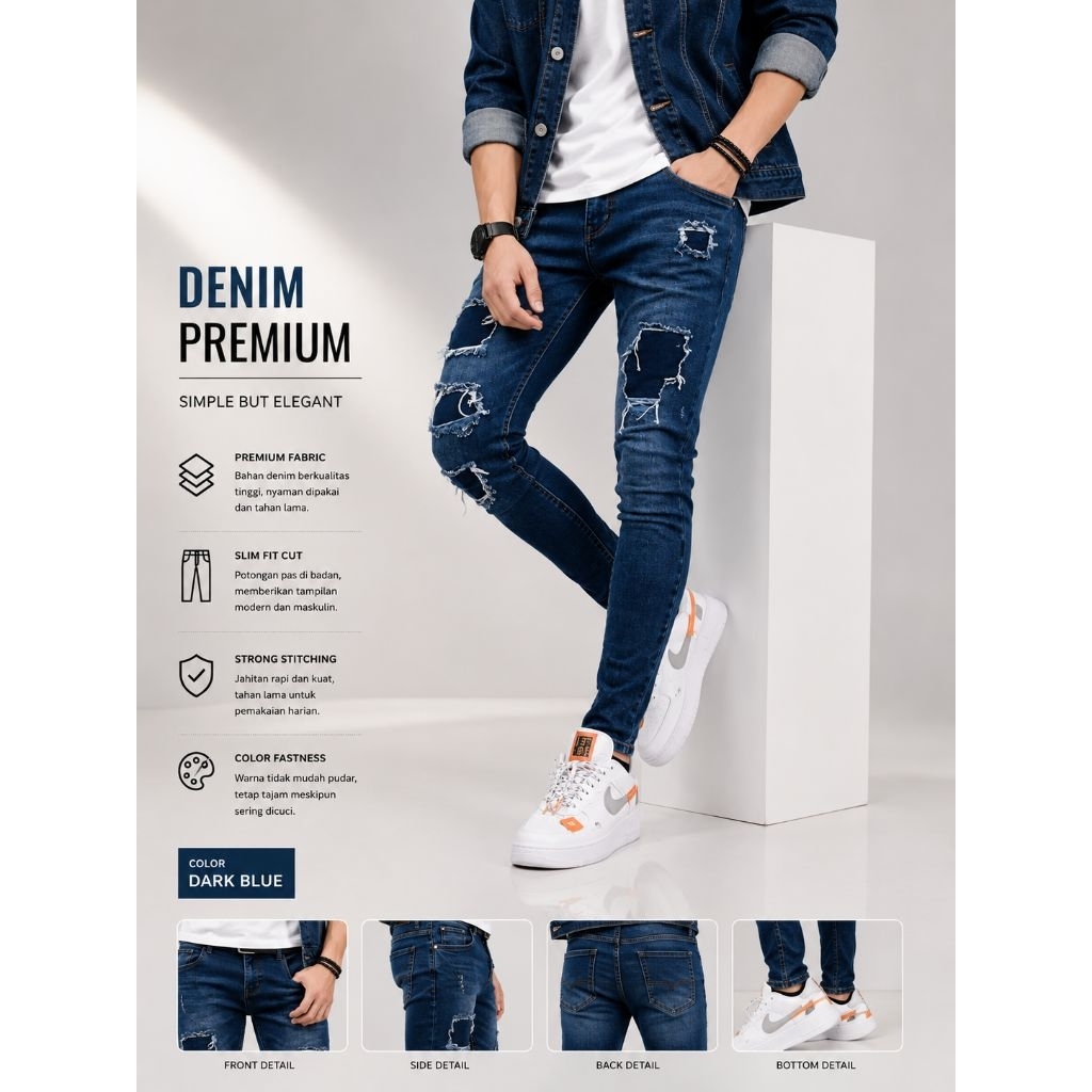 Celana panjang pria dewasa - celana jeans-murah pol - Blue angel