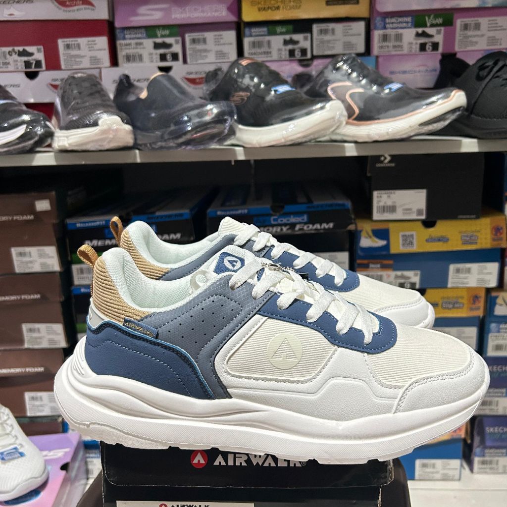 SEPATU SNEAKERS PRIA AIRWALK EVER WHITE NAVY