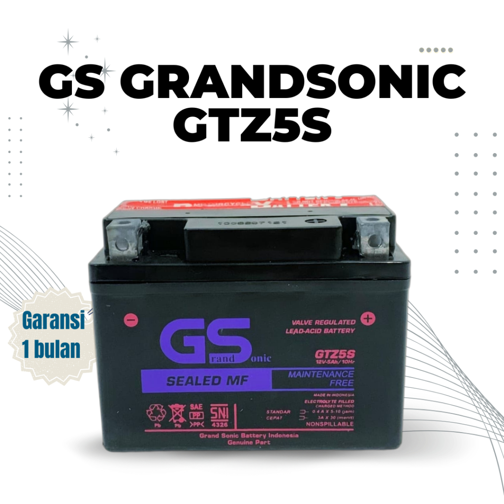 Aki Motor Honda Beat FI CARBU KARBU GTZ5S GS GrandSonic AKI Kering MF