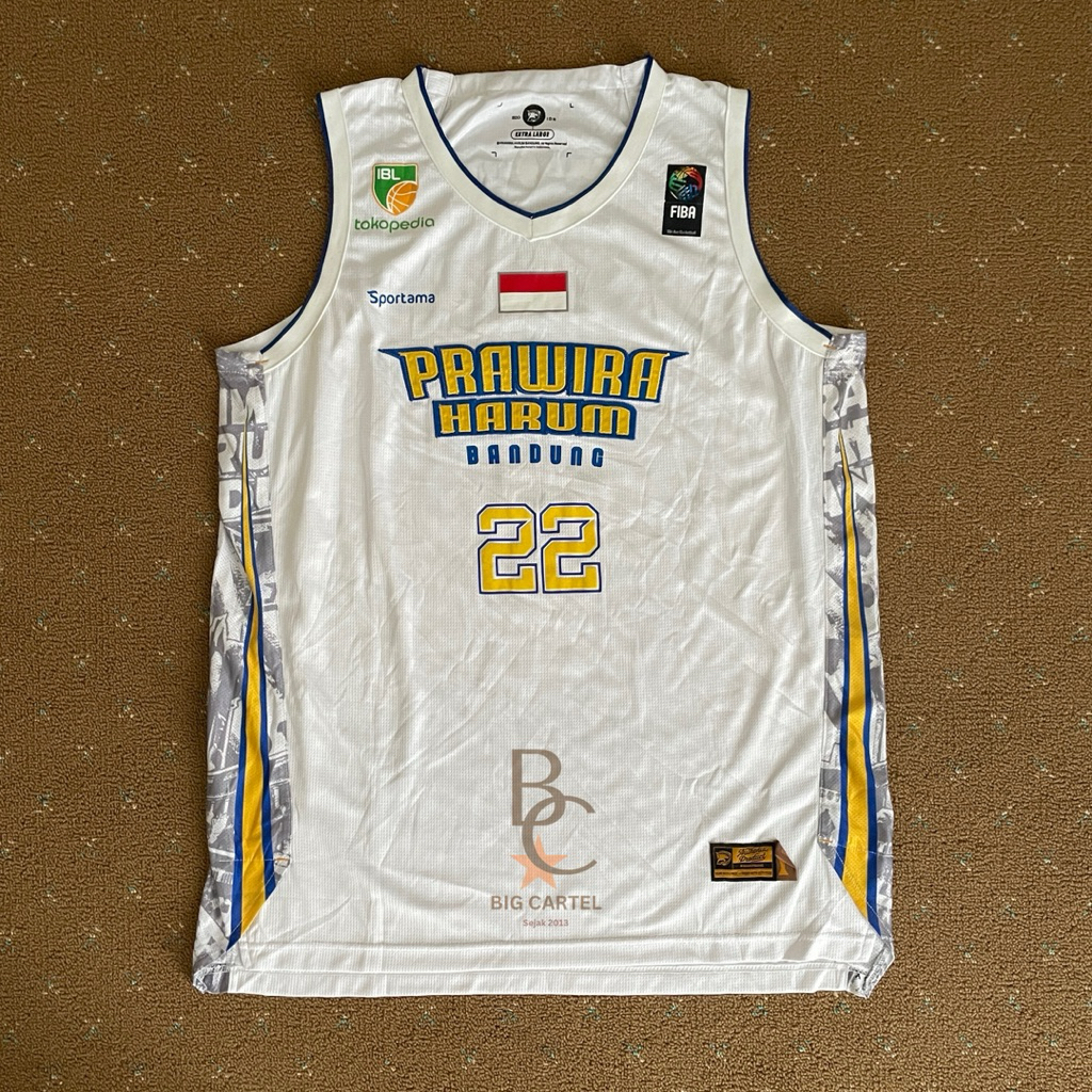Jersey Basket IBL Match Worn Prawira Harum Bandung Nameset Manansang + Celana