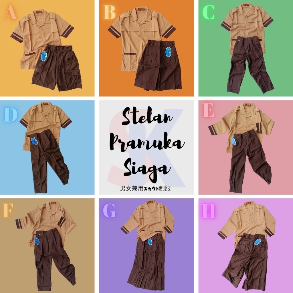 Setelan Pramuka Siaga SD Kelas 1 2 3 Putra Putri / 1 Stel Baju Pramuka Siaga Putra Putri