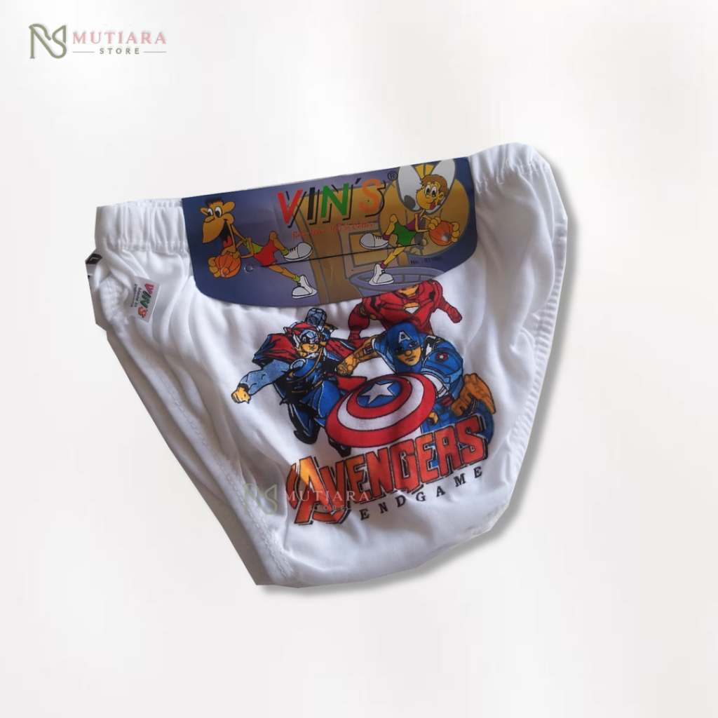 CD Anak Cowok Warna Putih - Motif Keren & Nyaman Dipakai Sehari-hari | CD Vins Putih 3 Pcs 6 Pcs 12 