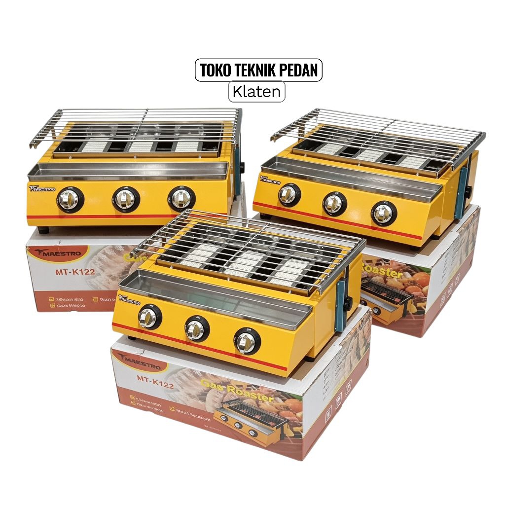 Kompor Panggang Sosis 3 Tungku MAESTRO MT-K122/ Kompor Gas Roaster MT K122