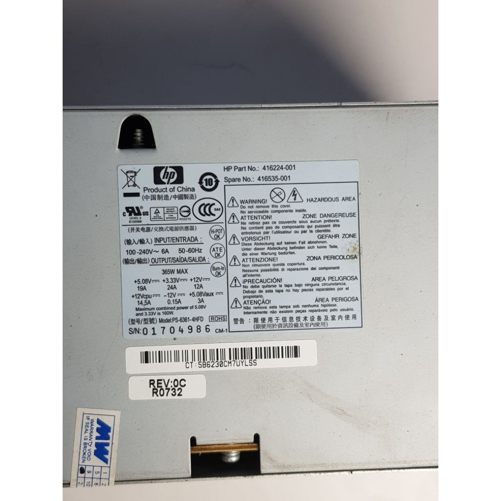 PSU Build Up Hp 365Watt 24*4pin