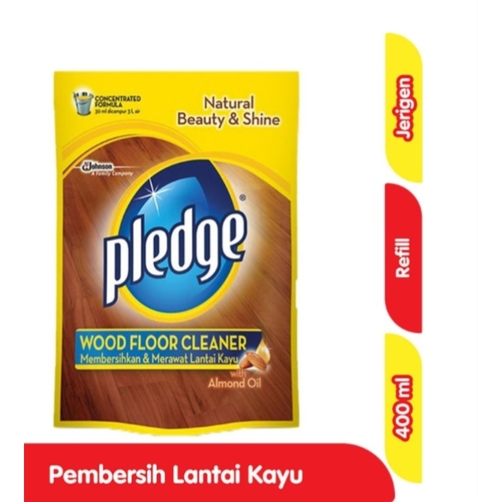 pledge pembersih lantai kayu 400ml refil