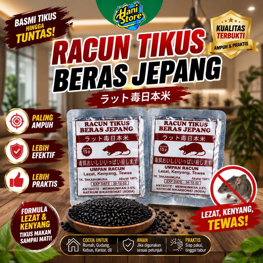Racun tikus beras jepang/racun tikus ampuh/pembasmi tikus/obat tikus