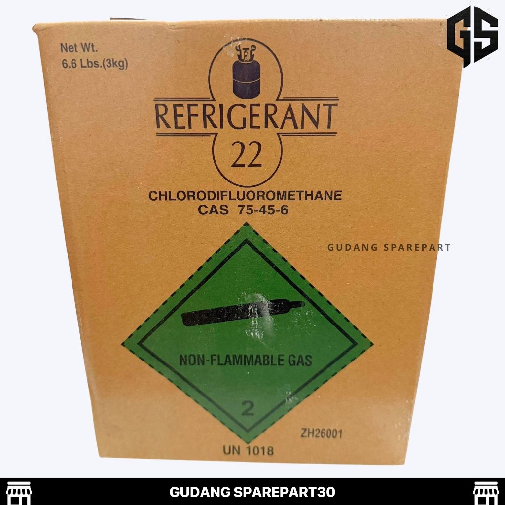 Refrigerant R22 3Kg Segel Original / R22 Tabung
