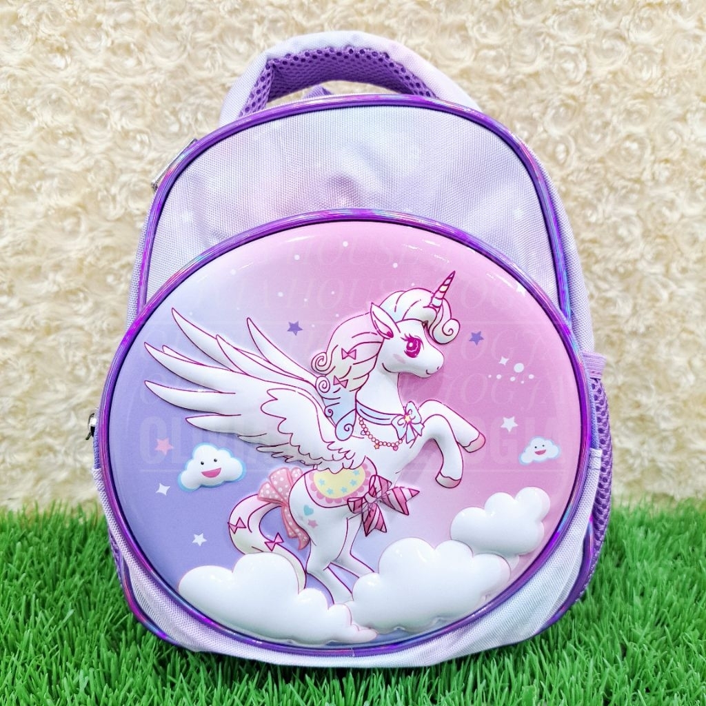 Tas Ransel Sekolah Anak Paud Unicorn Timbul Tas Main Anak Unicorn Ungu 2 Rest 1001 3D Tas Jalan Anak