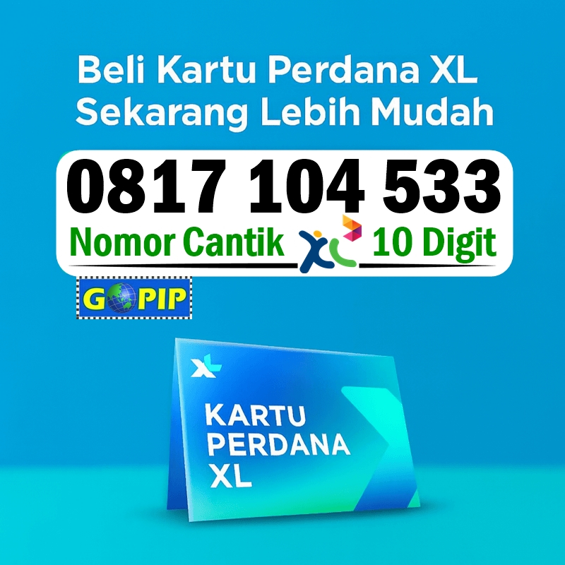 Nomor Cantik XL 10 Digit 104 533 Kartu Perdana Support 5G Prabayar
