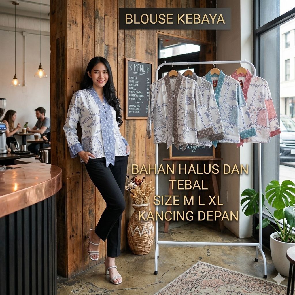 BLOUSE KEBAYA BATIK ATASAN WANITA MODEL KEBAYA