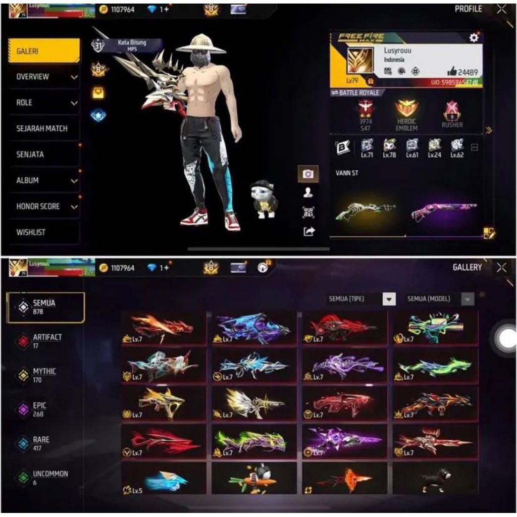 bisa cod akun free fire sultan