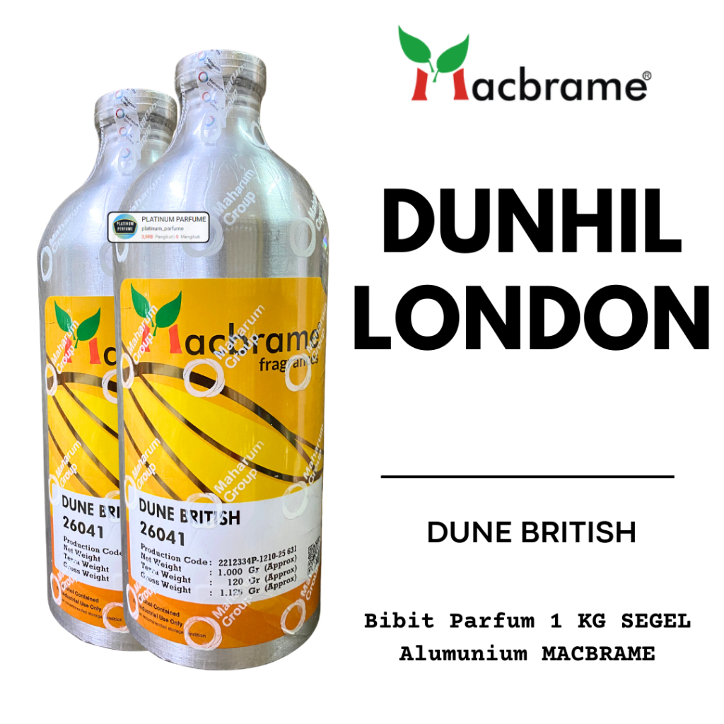 DUNE BRITISH ( LONDON ) Bibit Parfum 1 KG SEGEL Alumunium MACBRAME