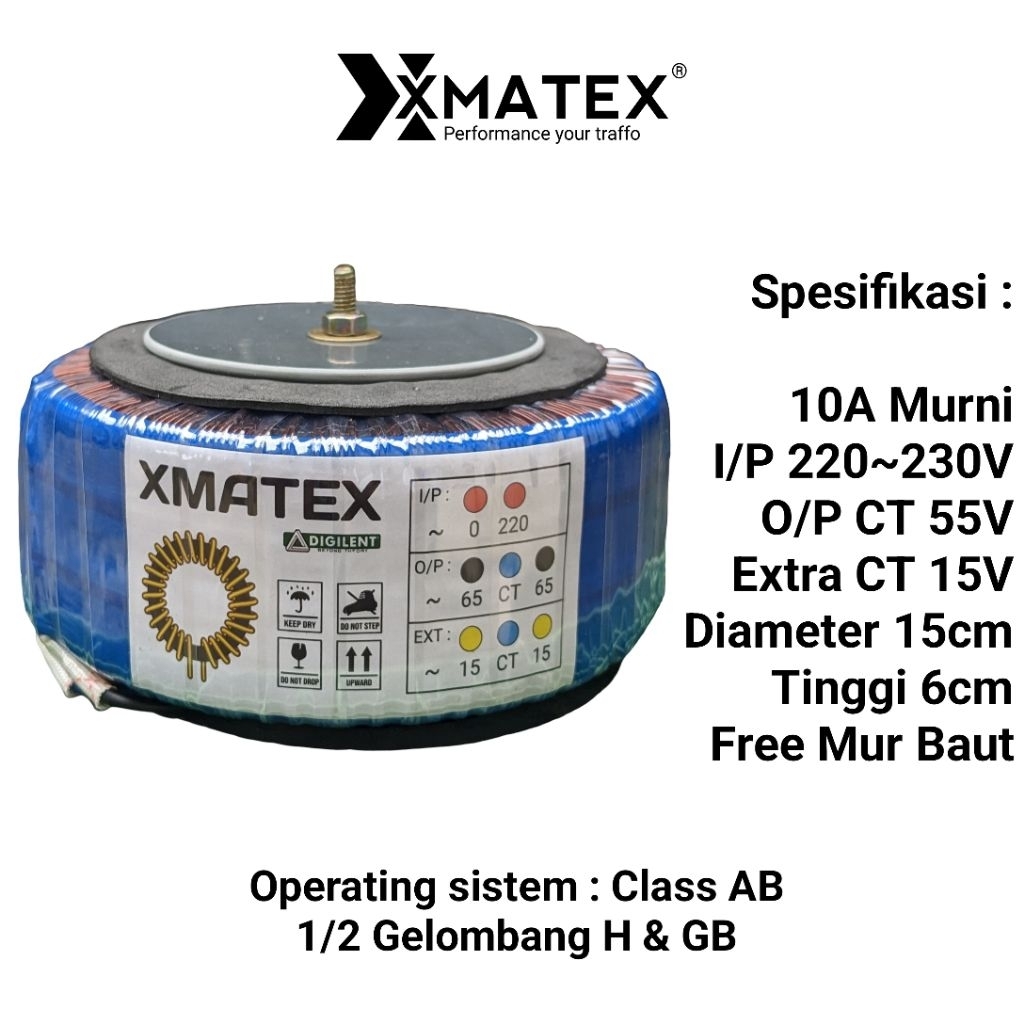 TRAFO DONAT 10A CT 55V BIRU MURNI