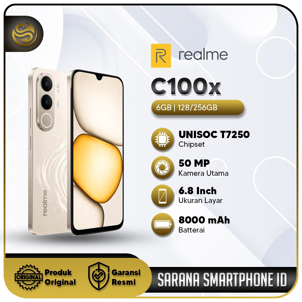 Realme C100X Smartphone Murah RAM Besar Baterai Awet Kamera Jernih HP Android Terbaru