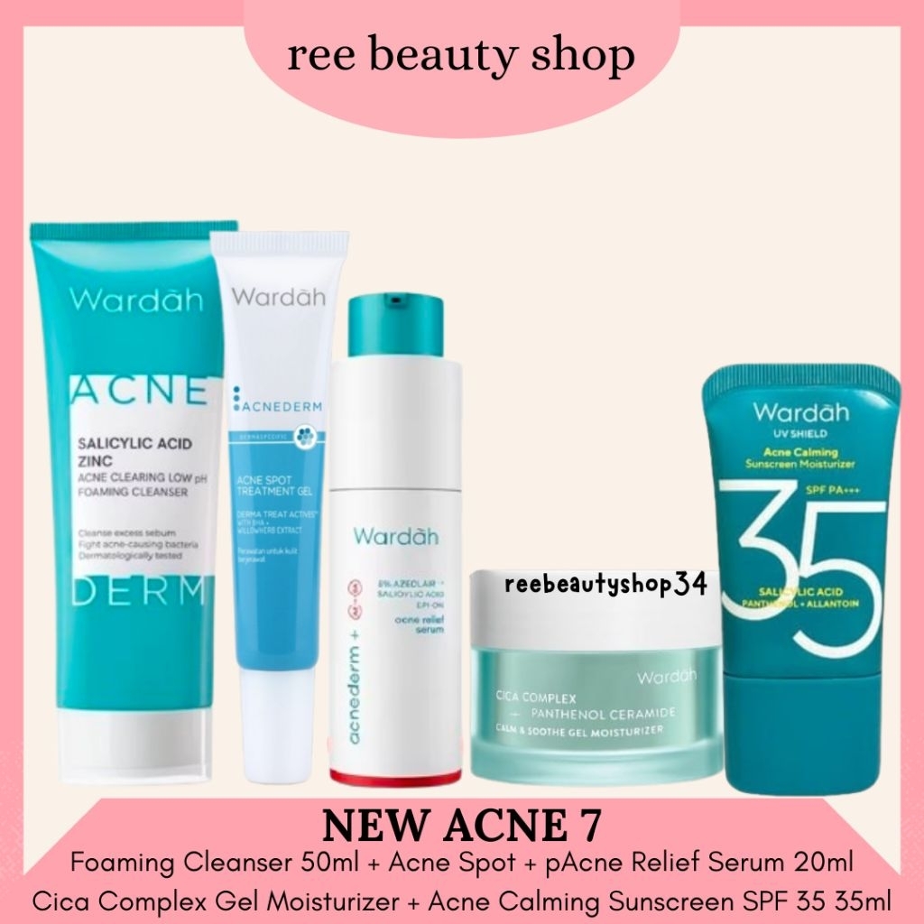 WARDAH Acnederm Paket Lengkap | Skincare Wardah 1 Set Untuk Wajah Berjerawat