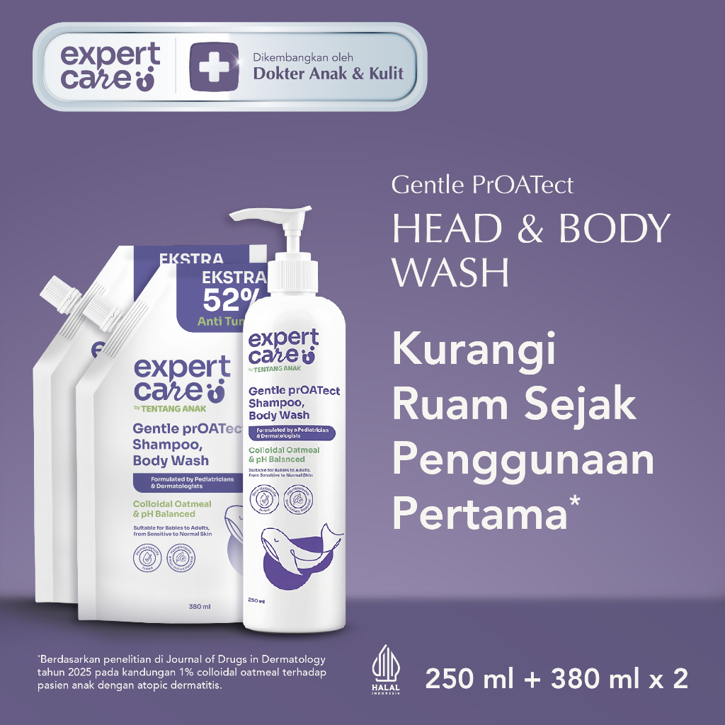 Paket Skincare Anak & Bayi - Expert Care Paket Kulit Lembap - 1pcs Shampoo and Body Wash Pump  + 2pc