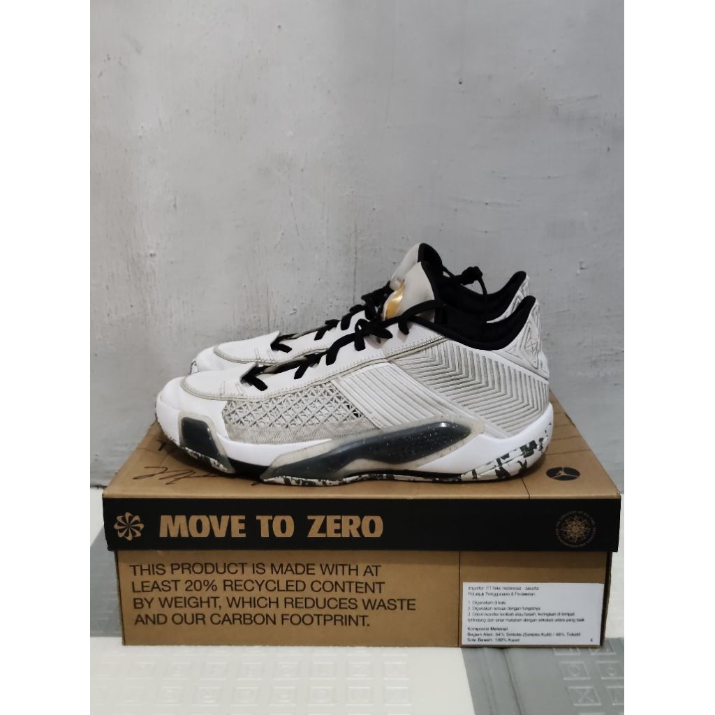 Sepatu Basket Air Jordan 38 Low White Gold Original