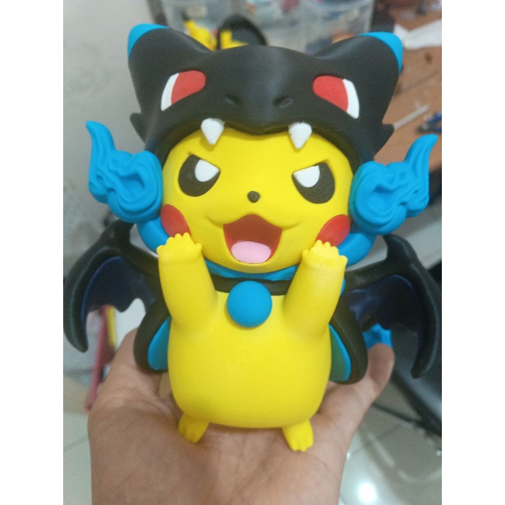 Pokemon Mega Charizard X Pikachu Poncho Figure – 16cm