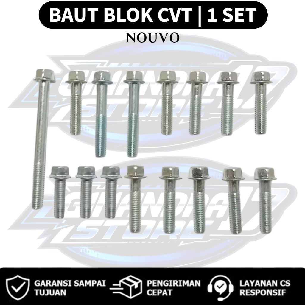 Baut Blok CVT 1 SET Yamaha Nouvo lele / Baut Blok CVT 1SET Motor Nouvo lele