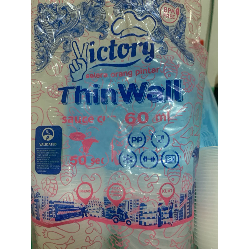 SAUCE CUP “ THINWALL” DARI VICTORY 60ml isi 50set