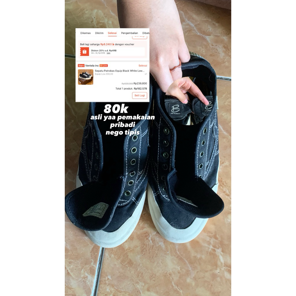 prelove sepatu vantella