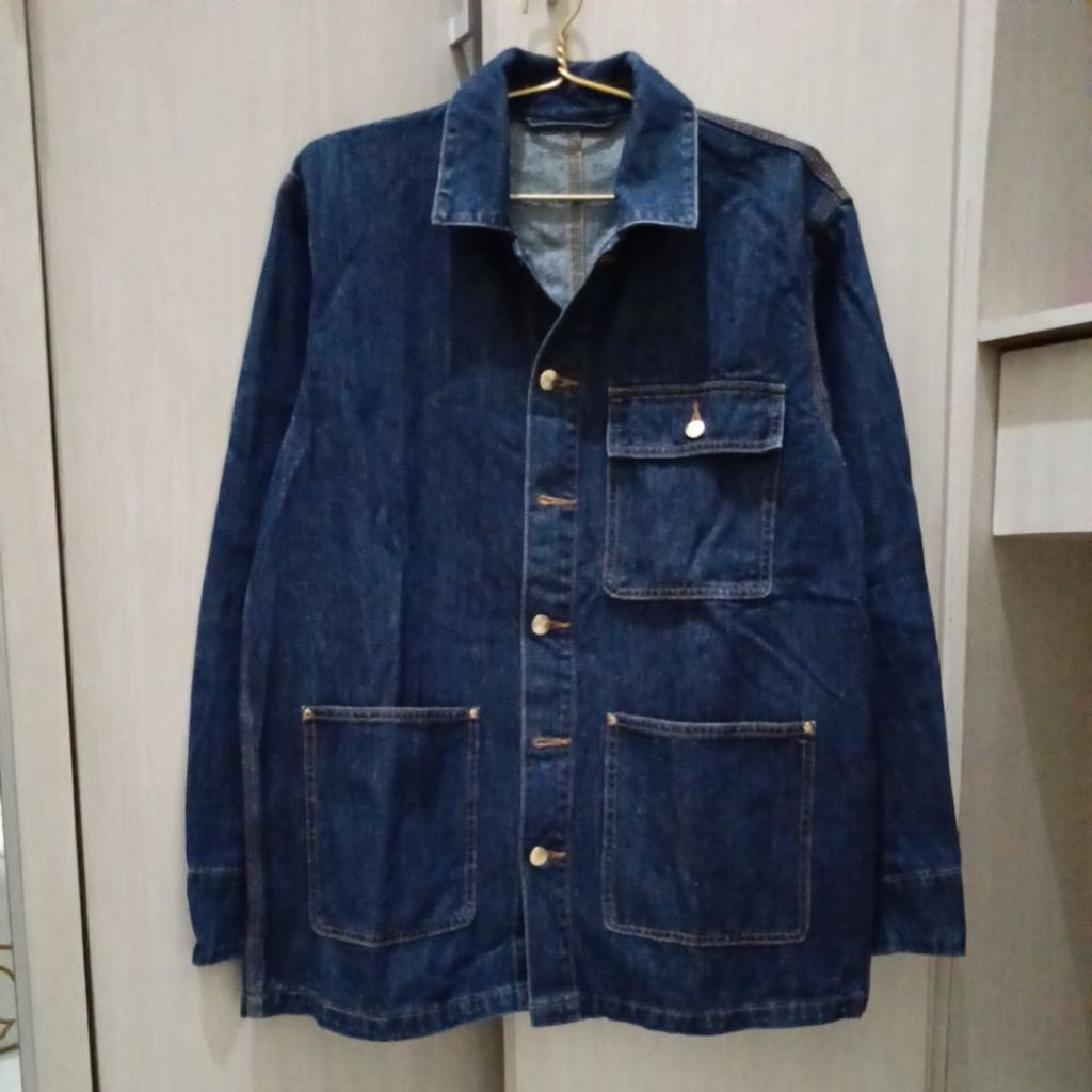 8 Seconds - Jaket Jeans Cowok Biru Pekat / Denim Pria Keren