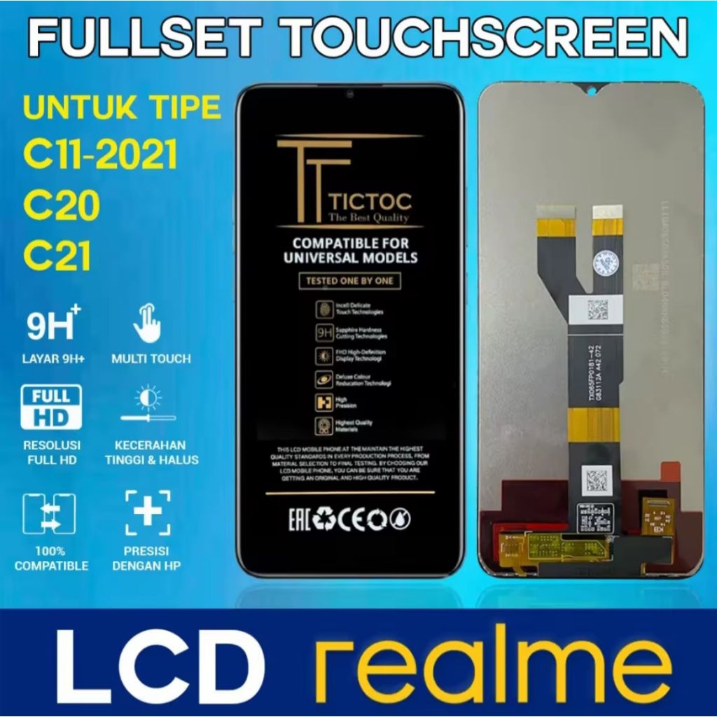LCD HP OPPO REALME C11-2021 / C20 / C21 TICTOC FULL SET TOUCHSCREEN ORIGINAL HD