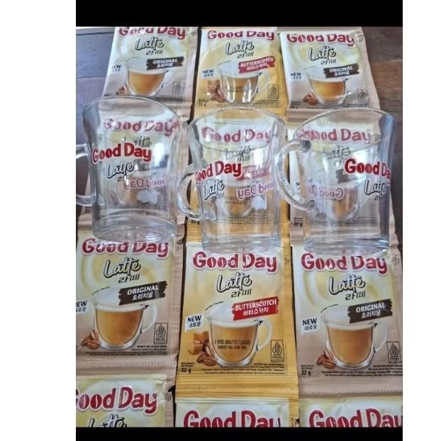 Good Day Latte 22g 10 Sachet berhadiah gelas cantik