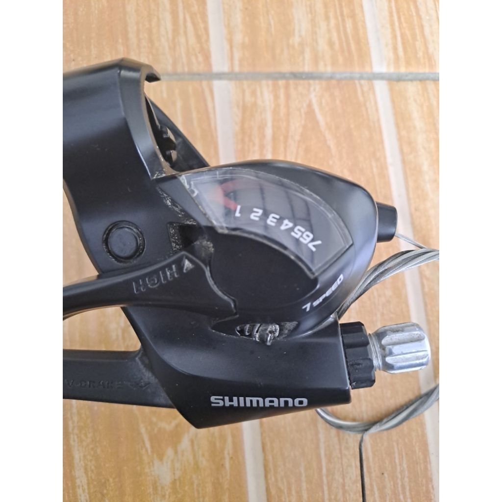 Brifter shimano tourney sepasang 3x7 speed copotan MTB Raleigh