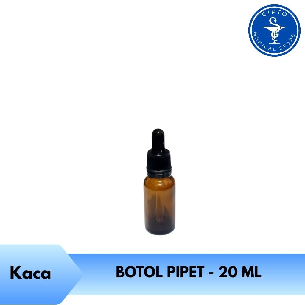 Botol Pipet 20ml kaca - Botol kaca Pipet 20ml / Botol serum 20ml