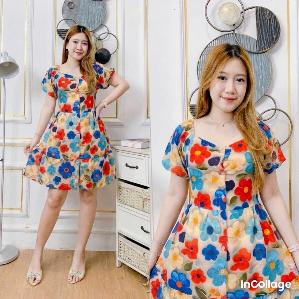 Daster becca/dress becca/bumil busui/full kancing/pendek/daster anti pelakor/daster sexy/katun rayon