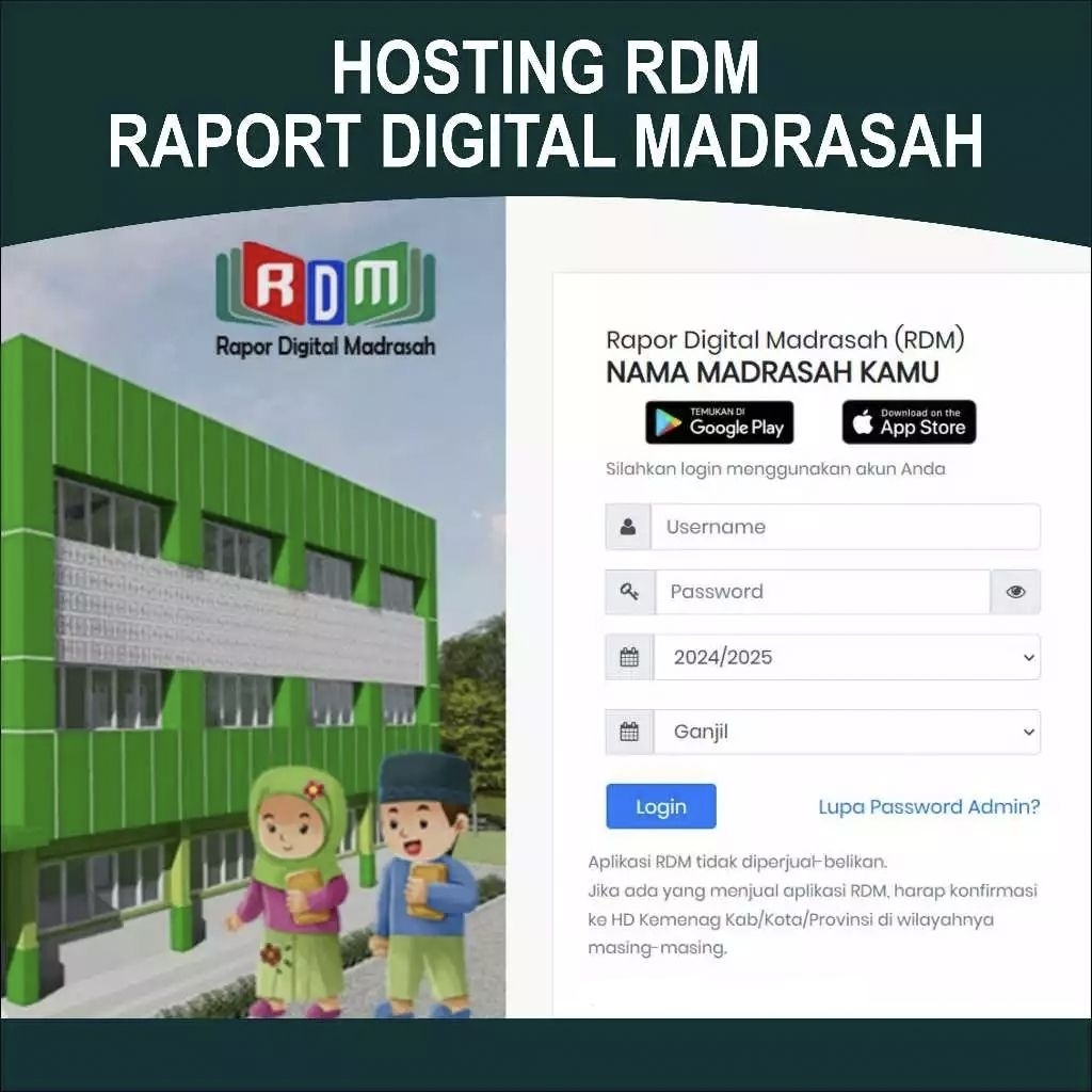 [Hosting] RDM Raport Digital 1 Tahun Full Garansi Free Instalasi Siap Pakai