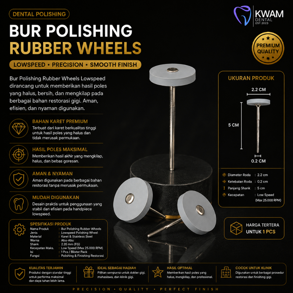 Bur Polishing Rubber Wheels Lowspeed/Bur Poles Rubber Wheels 1 pcs