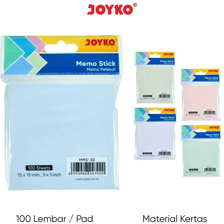 Memo Stict JK MMS-30 3X3/Memo Stick Sticky Note Kertas Memo Tempel Joyko MMS-30