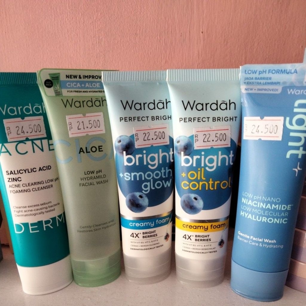wardah acne salicylic|cica aloe|brightsmooth|oil control|light sabun muka Original 100%