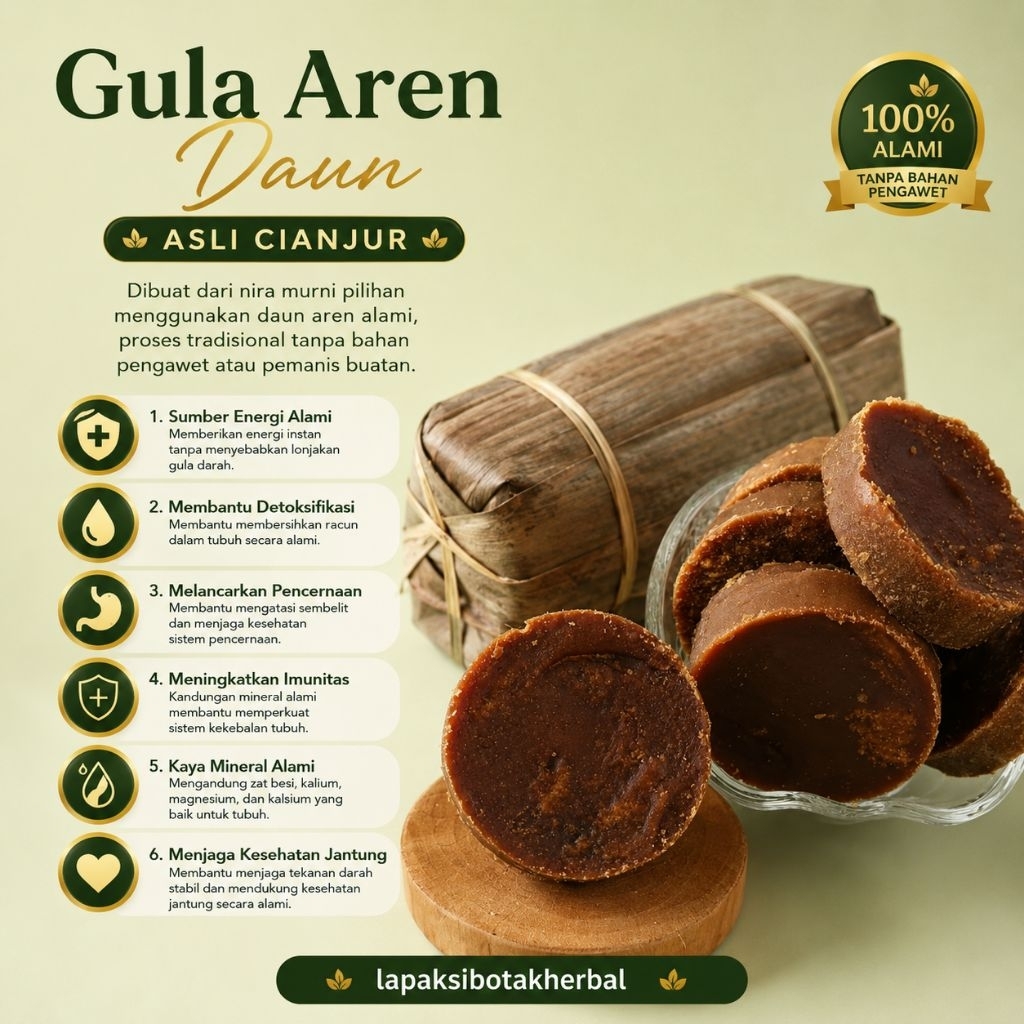 GULA AREN 1KG / KAWUNG ASLI BUNGKUS DAUN
